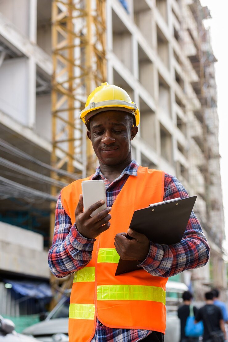 young black african man construction worker holding clipboard 251136 39815